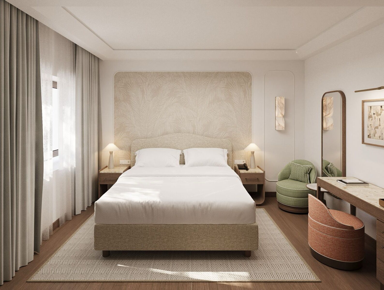 Free minibar, in-room safe, desk, blackout curtains