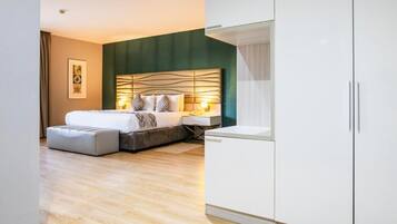 Deluxe Double or Twin Room, Balcony, Beach View | In-room safe, desk, laptop workspace, soundproofing