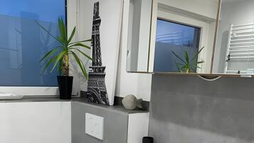 Ducha, secador de pelo, toallas