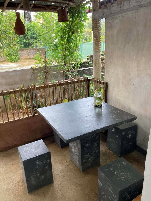 Double Room, Garden View | Outdoor dining