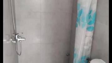 Shower, bidet, towels, soap