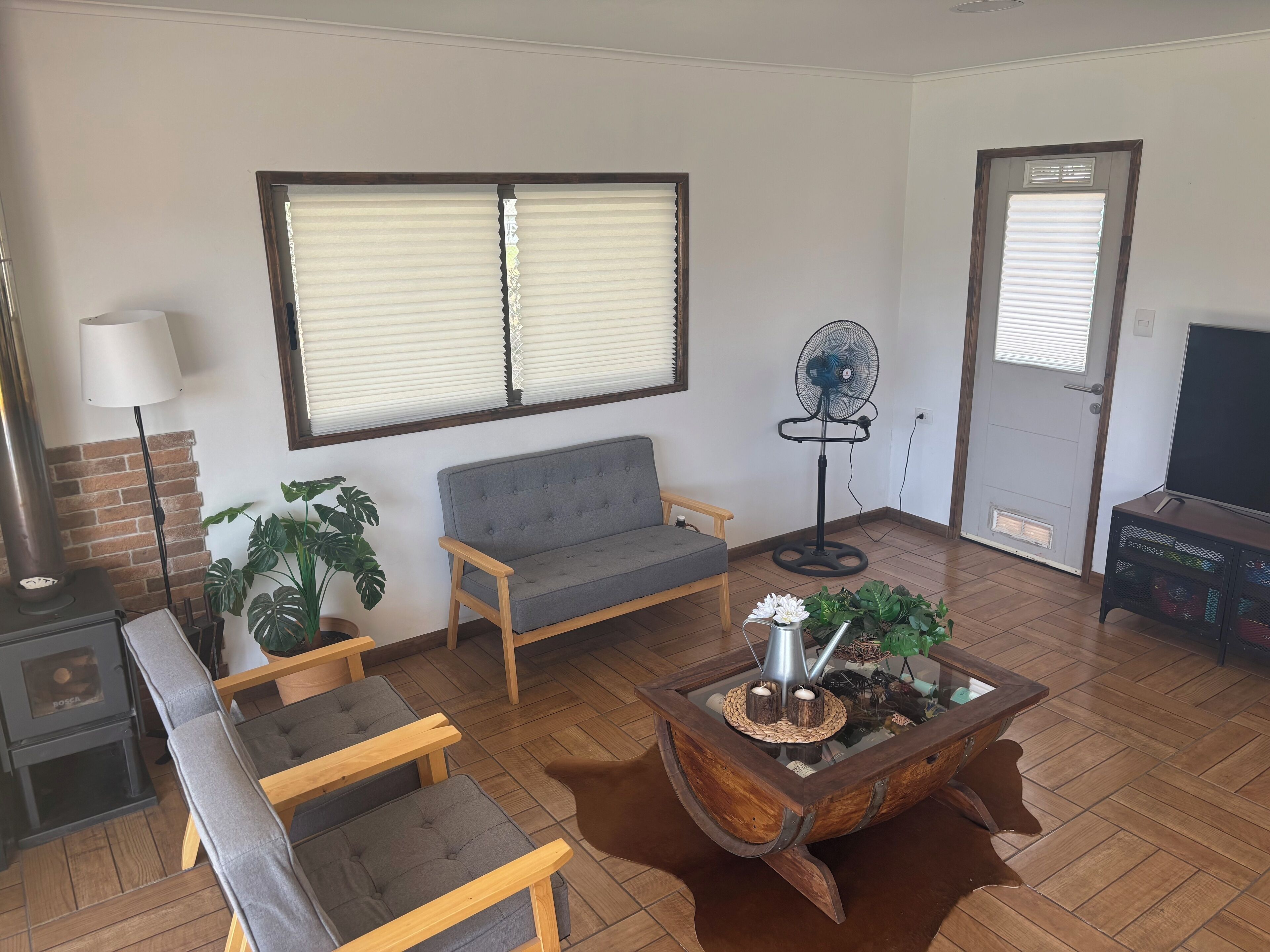 Televisión, chimenea