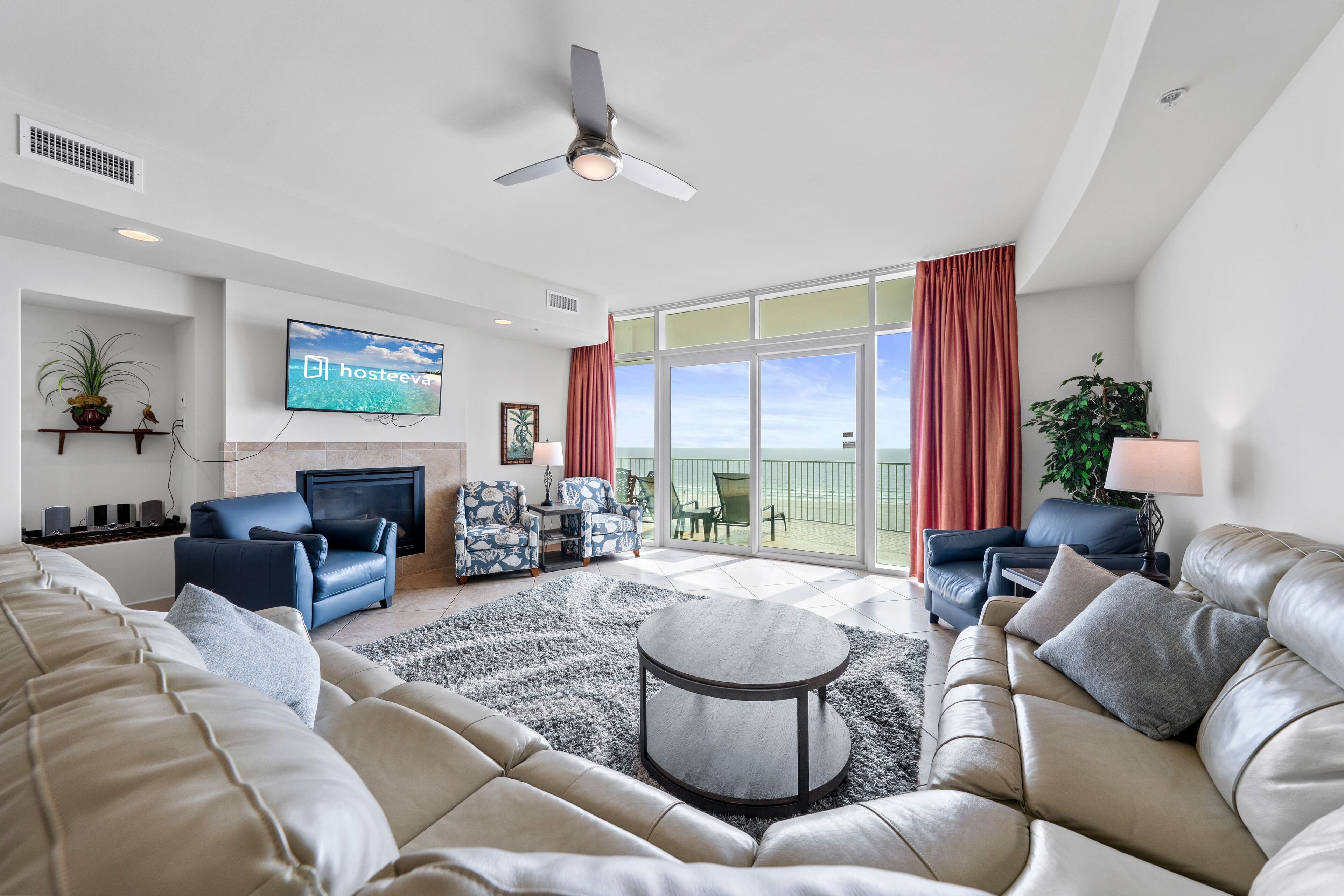 Signature Condo, 3 Bedrooms, Balcony, Beach View | Living room | 65-inch Smart TV with satellite channels