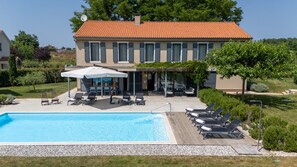 Pool - Villa Kroštula beautiful holiday home with private pool for 12 guests (Vrh Lasici)
