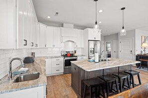 Private kitchen - Oceanfront with private boardwalk to beach! (Holden Beach)