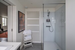 Deluxe Apartment, City View | Bathroom | Separate tub and shower, free toiletries, hair dryer, towels
