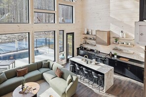 TV, fireplace - Lux Retreat~Pickleball,Sauna,Pool,Firepit,Smoky Mtn (Pittman Center)