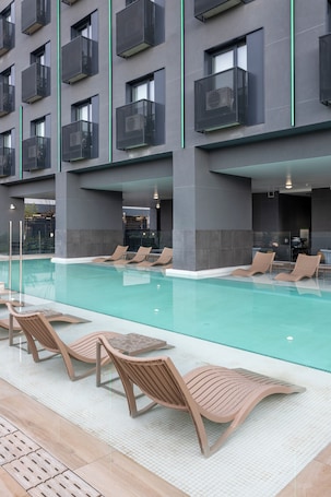 Seasonal outdoor pool. Hotel101- Madrid