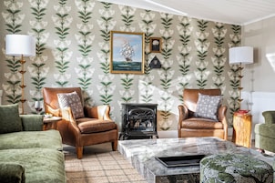 House, Multiple Beds, Fireplace, Garden View (The Curator's Retreat) | Living area