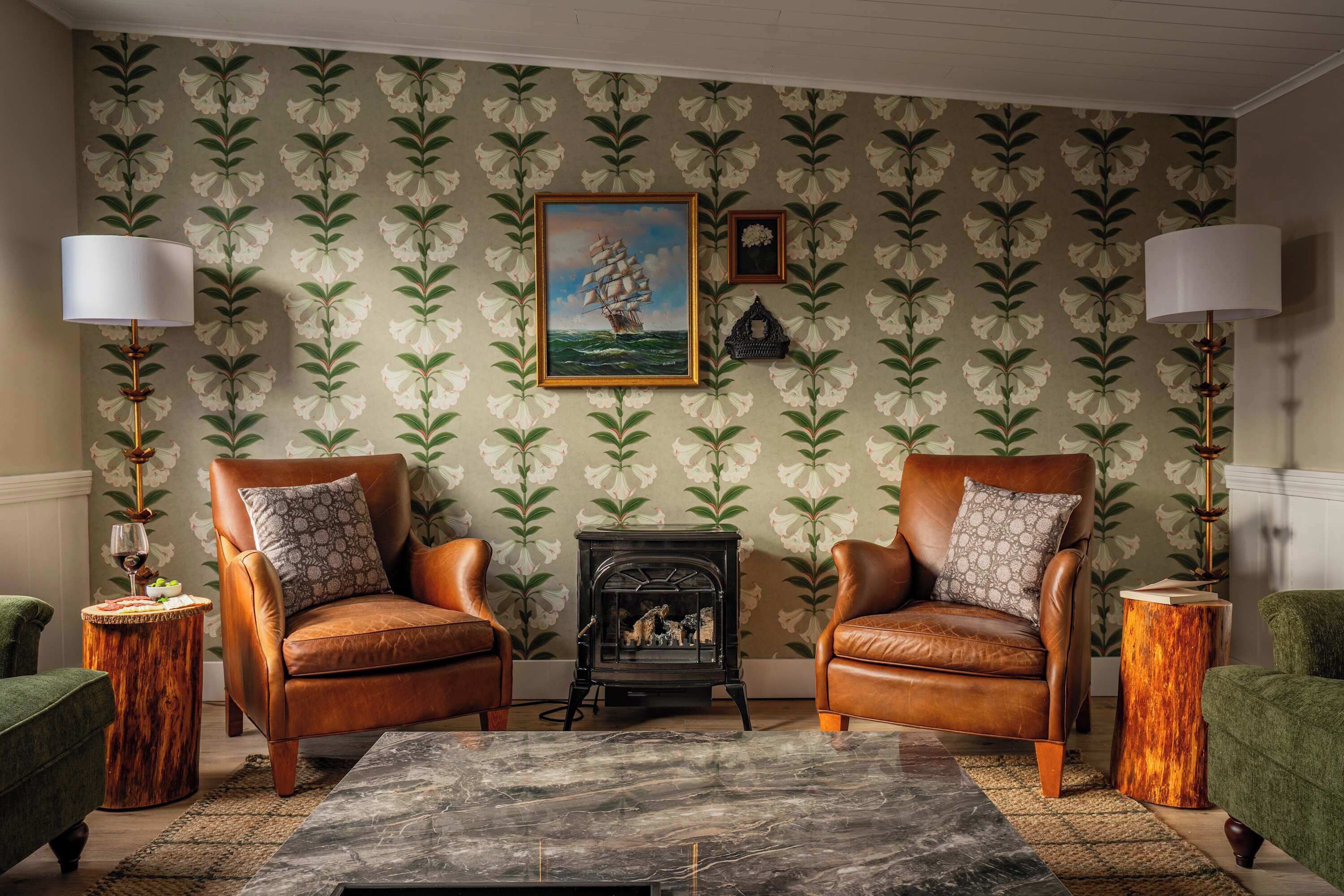 Huis, Meerdere bedden, open haard, uitzicht op tuin (The Curator's Retreat) | Interieur