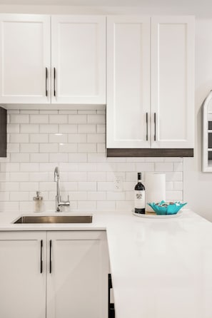 Classic Studio | Private kitchen | Full-sized fridge, microwave, stovetop, espresso maker