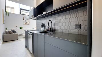 Luxury Loft, 2 Bedrooms | Private kitchen | Full-sized fridge, microwave, stovetop, espresso maker