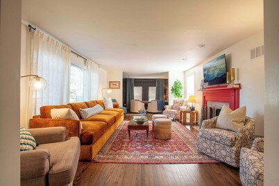 Sprawling boldly designed home featuring 3 king beds, with a movie and game room