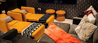 Sprawling boldly designed home featuring 3 king beds, with a movie and game room