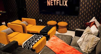 Sprawling boldly designed home featuring 3 king beds, with a movie and game room