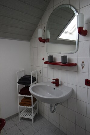 Regadera, secadora de cabello, toallas, jabón 