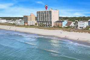 A beachfront hotel with multiple buildings, a beach, and ocean views. - North Shore Villas 503 - Lazy River (North Myrtle Beach)