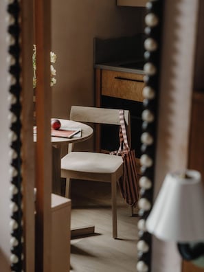 Premium bedding, pillow-top beds, laptop workspace, blackout curtains