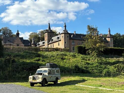 Unusual glamping accommodation in a Land Rover that you drive!