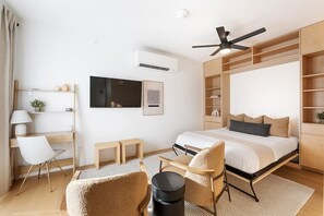 Desk, iron/ironing board, travel crib, WiFi