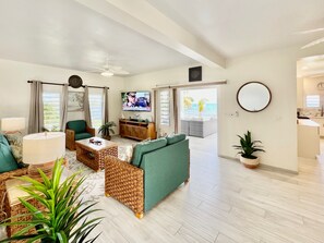 Smart TV, stereo - Bayview Resort, Blowing Point BEACHFRONT Villa with Stunning St. Maarten Views.  (Blowing Point)
