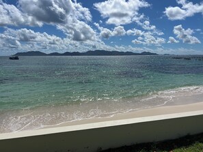 On the beach, beach towels