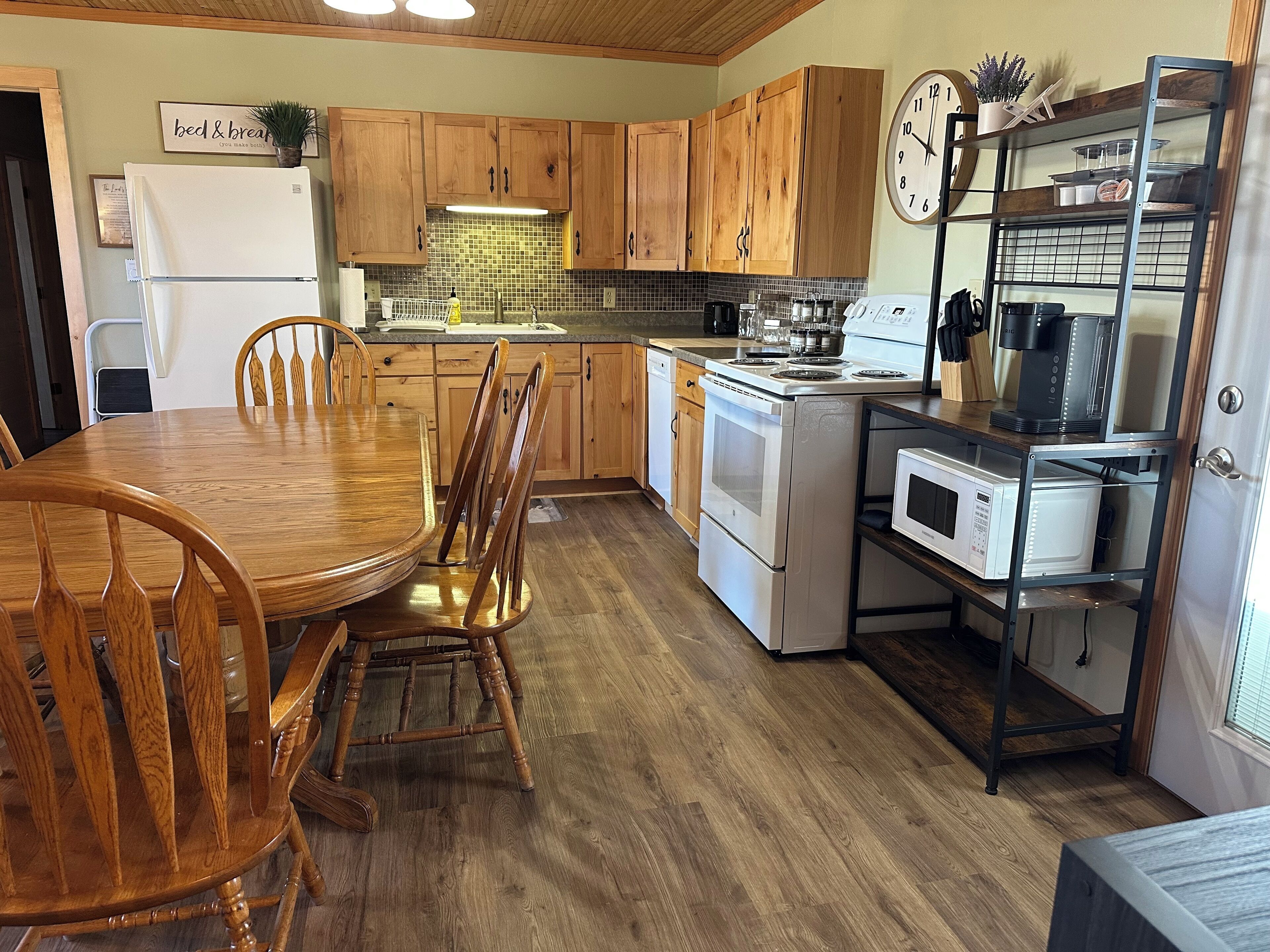 Microwave, oven, stovetop, dishwasher