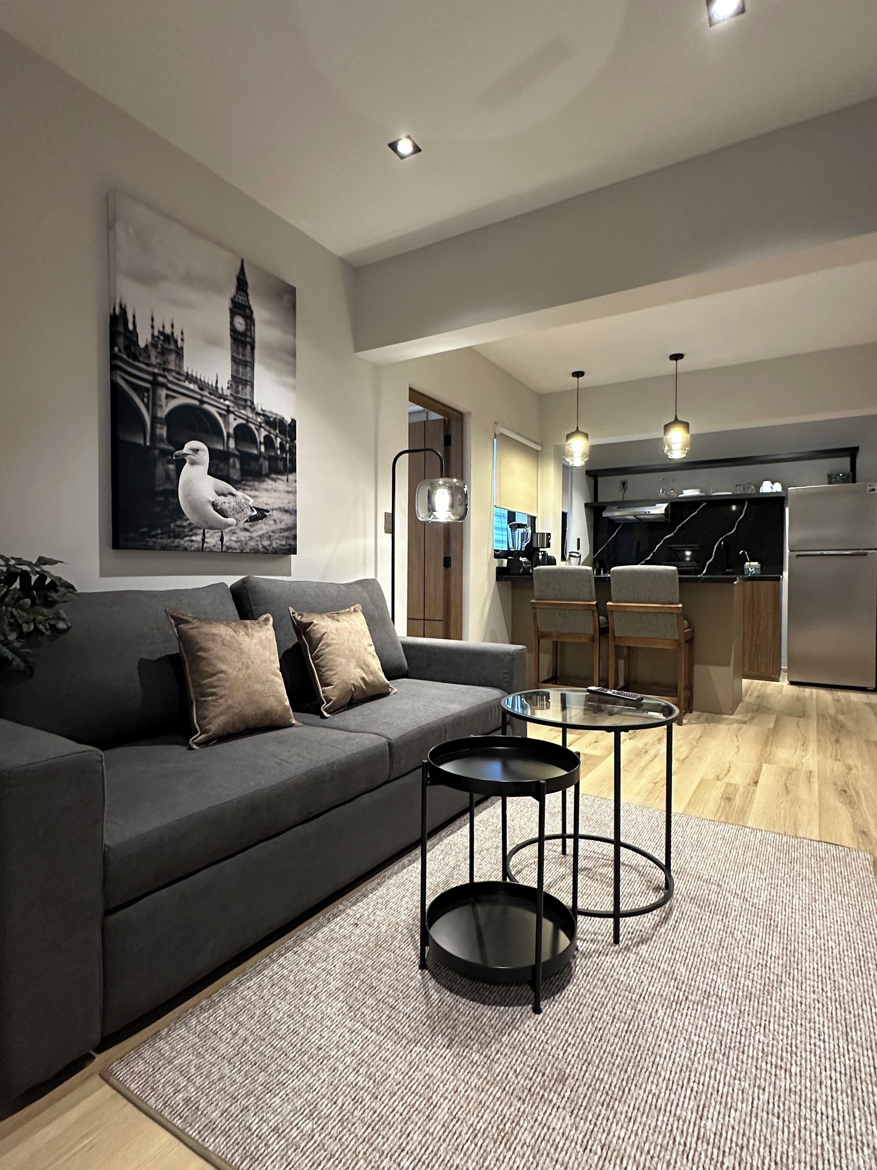 Leilighet – classic, 1 kingsize-seng med sovesofa, kjøkken | Oppholdsområde | En 55-tommers LED-TV med digitale kanaler