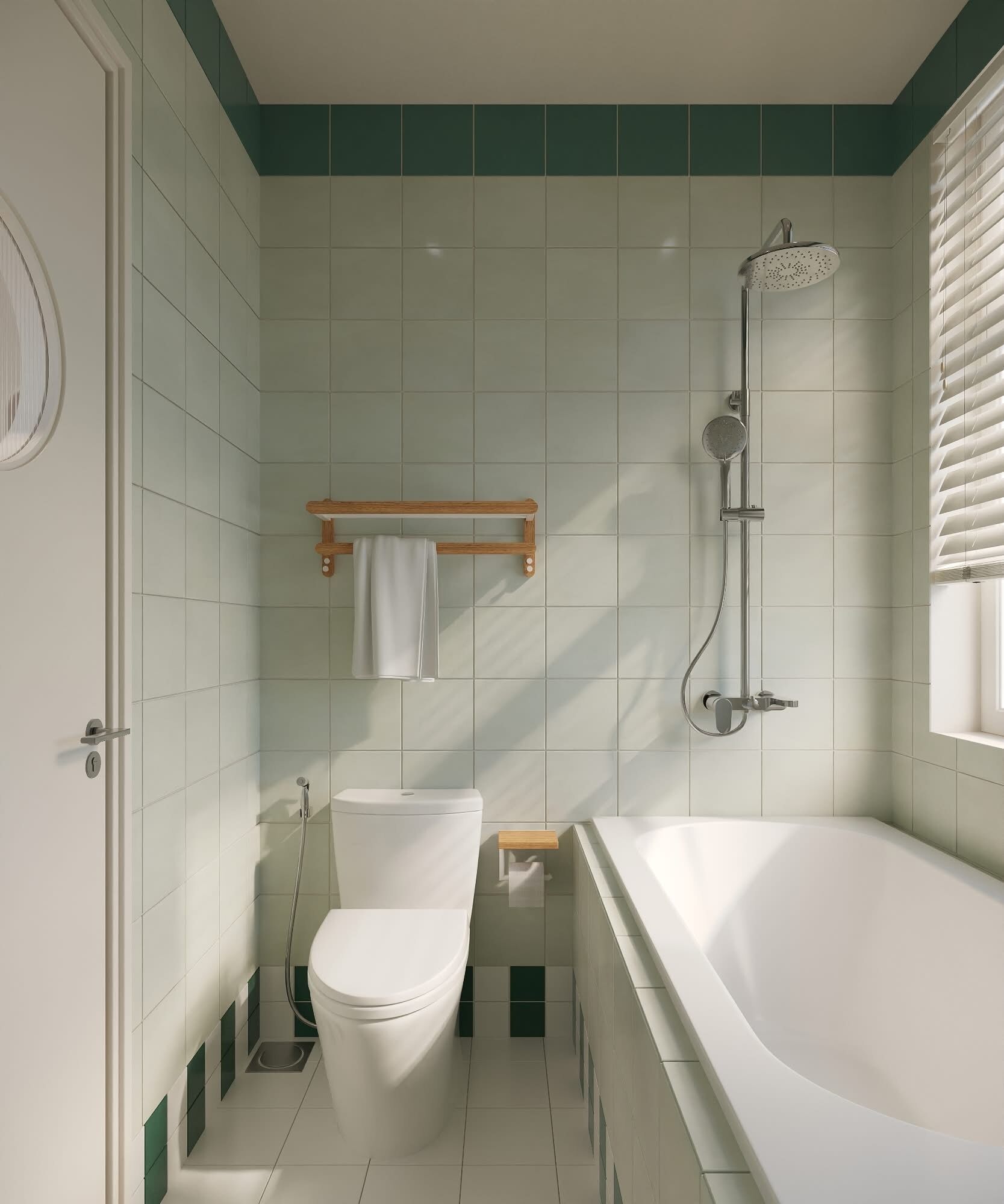 Shower, free toiletries, hair dryer, slippers