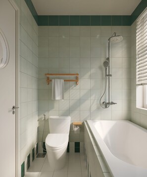 淋浴設備、免費盥洗用品、吹風機、拖鞋