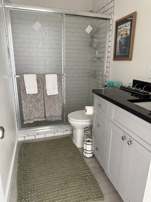 Shower, hair dryer, towels, soap - Port Charlotte 3-2 waterfront home with dock and river view (Port Charlotte)