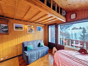Living area - Bright studio with mezzanine and south-facing balcony, near slopes (La Chapelle-d'Abondance)