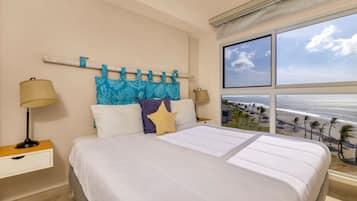 Deluxe-Apartment, Balkon, Meerblick | Hochwertige Bettwaren, Pillowtop-Betten, Zimmersafe