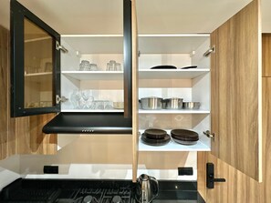 Private kitchen - Cosy Central Terrace Studio | Maarif -Near Twin Center (Dar-el-Beida)