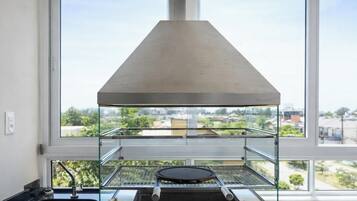 Apartment | Private kitchen | Fridge, microwave, cookware/dishes/utensils