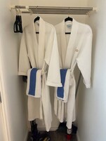 Suite estudio Deluxe | Servicios del cuarto de baño | Ducha, secador de pelo, albornoces y jabón