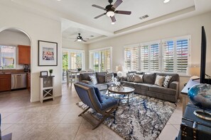 TV, fireplace, books, stereo - Private Desert Retreat | Pools Spas | PGA | Tennis (La Quinta)