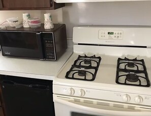 Fridge, microwave, coffee/tea maker