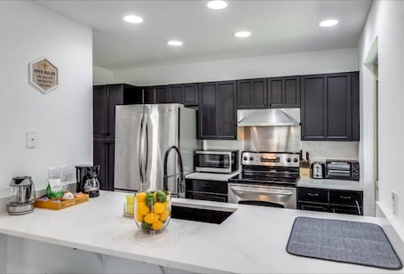 Private kitchen. Downtown Dallas Retreat | Townhome Near Hospitals