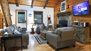 Smart TV, fireplace, video games