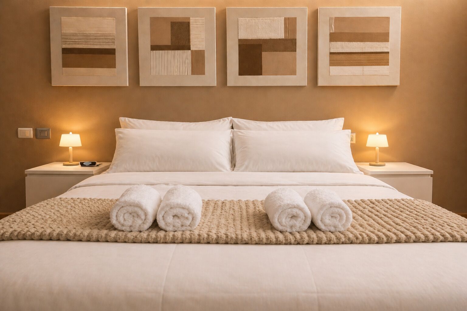 1 habitación, tabla de planchar con plancha y cuna de viaje 