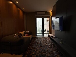 Living area - Apartment in the For Seasons Building - Vacation Rental - For Seasons Short-Term Rental (Itapema)