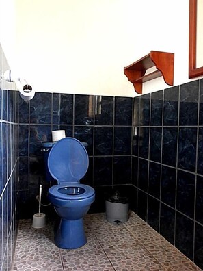 Habitación familiar, vista al río | Baño | Regadera, toallas, jabón, shampoo 