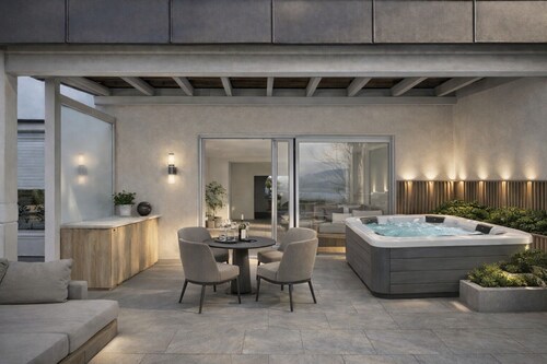 Luxury loft on Lake Constance With a view of Ben Bodensee from the whirlpool