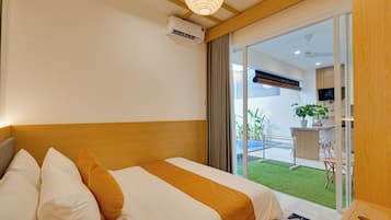 Vila, pemandangan kolam renang | Brankas, Wi-Fi gratis, dan seprai linen