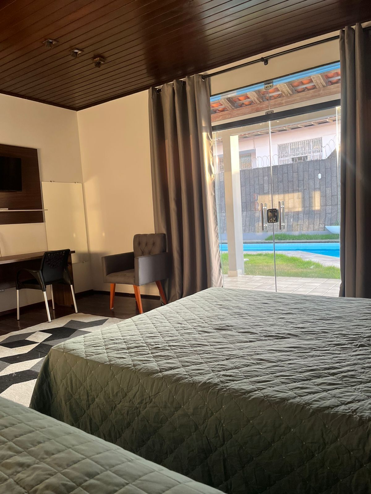 Standard Triple Room, Pool View | Desk, laptop workspace, free WiFi