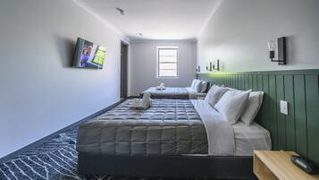 Family Quadruple Room, 2 Queen Beds, Balcony, City View | Iron/ironing board, free WiFi