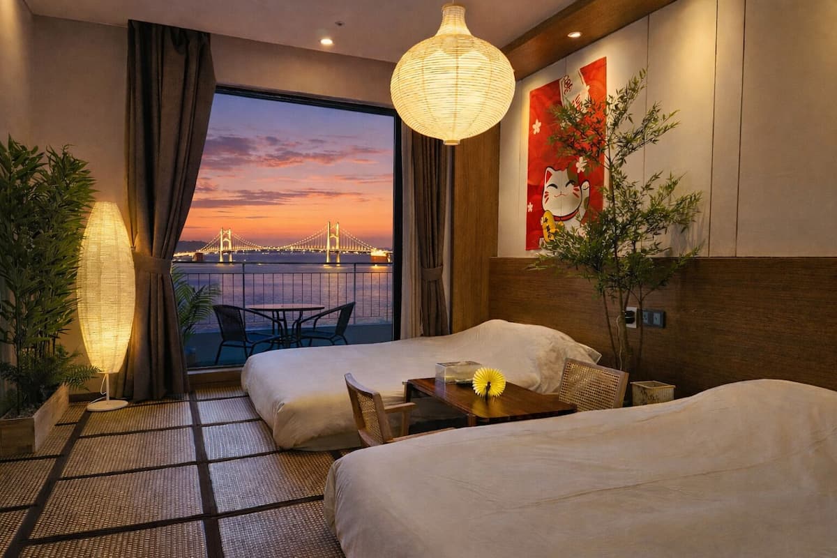 Premier Twin Room, Sea View | Desk, laptop workspace, blackout drapes, iron/ironing board