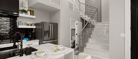 Kühlschrank, Mikrowelle, Ofen, Herdplatte