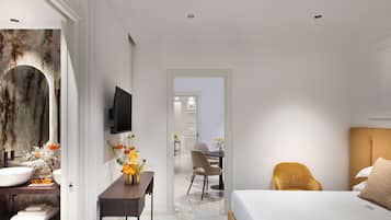 Căn hộ Cao cấp, quang cảnh vườn | Bộ đồ giường cao cấp, chăn bông, nệm cao su hoạt tính (memory foam)